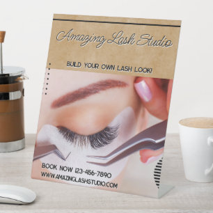 Customize Eyelash Studio Business Pedestal Sign