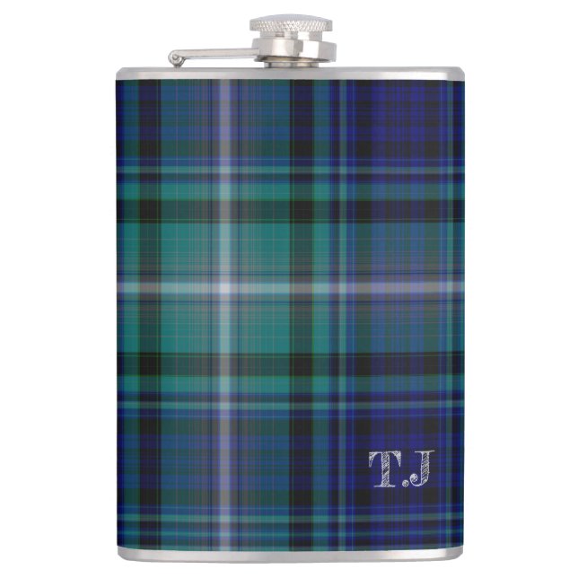 Customize Flask - Blue & Green Tartan (Front)