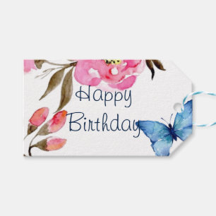 Customize Gift Tag - Floral Butterfly Design 2