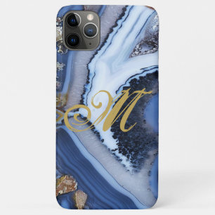 Customize Gold White Blue MARBLE Phone Case Inital