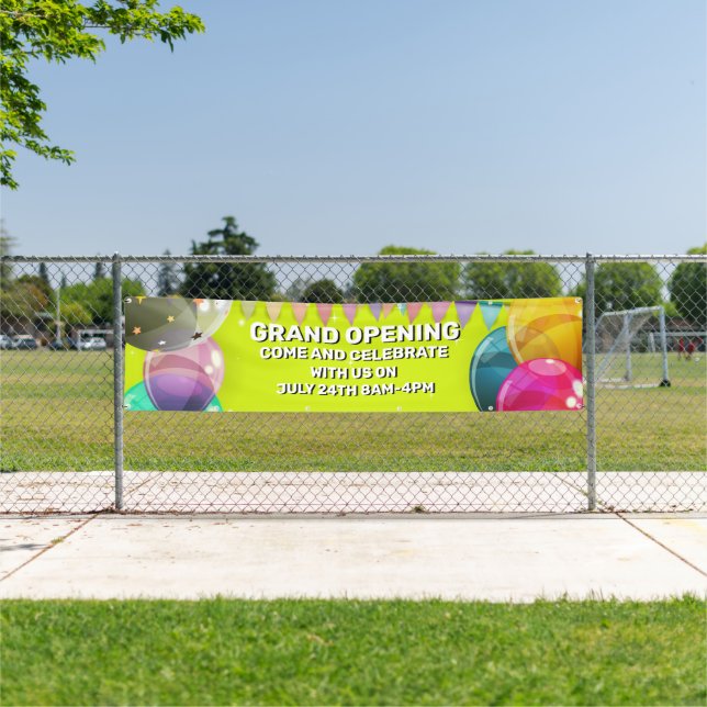 Customize Grand Opening  Balloons Bunting Business Banner (Insitu)