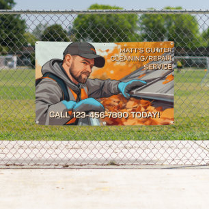 Customize Gutter Cleaning Repair Service Fence Banner