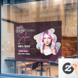 Customize Hair Coloring Highlights Beauty Salon Window Cling