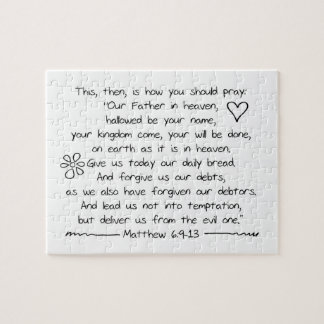 Customize Handwriting Bible Verse The Lords Prayer Jigsaw Puzzle