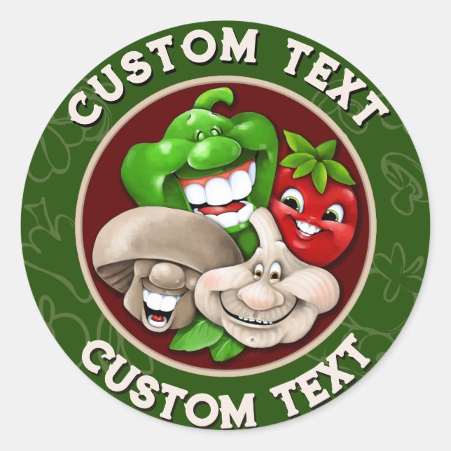 CUSTOMIZE Happy Italian Food Kitchen Business Classic Round Sticker (Front)