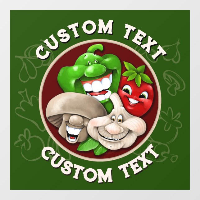 CUSTOMIZE Happy Italian Food Restaurant Kitchen  Window Cling (Sheet)