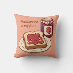 [Customize] is my jam - cute jam and toast cartoon Cushion