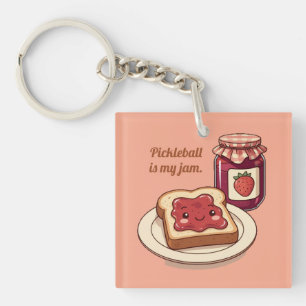 [Customize] is my jam - cute jam and toast cartoon Key Ring