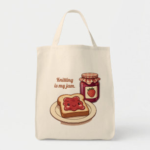 [Customize] is my jam - cute jam and toast cartoon Tote Bag