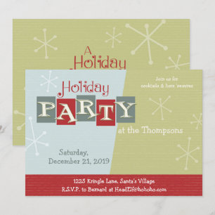 CUSTOMIZE IT - Atomic Retro Holiday Party Invite