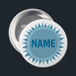 CUSTOMIZE IT Blue Sunshine Name Tag  7.5 Cm Round Badge<br><div class="desc">Decorate your outfit with this cool art button. Makes a great  gift! You can customise it and add text too. Check my shop for lots more colours and patterns! Let me know if you'd like something custom too.</div>