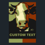 CUSTOMIZE IT Camo Pop Art Cow Poster<br><div class="desc">This poppy poster pop-art inspired poster with YOUR CUSTOM TEXT and our classic Cow headshot in Camo is vegan to the core and a shout out to our bovine buddies. This hand drawn design by Armagarden uses modern colours to pop off any wall you throw it on! Visit our blog...</div>