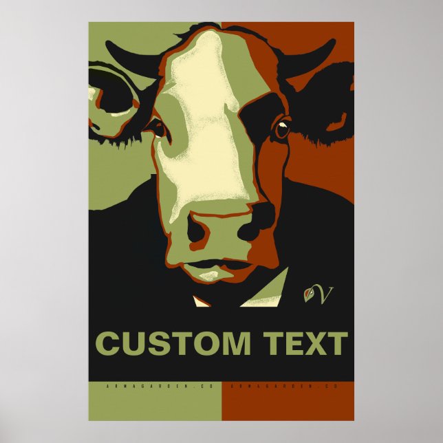 CUSTOMIZE IT Camo Pop Art Cow Poster (Front)