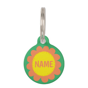 CUSTOMIZE IT Orange Daisy Flower Name Tag  ID