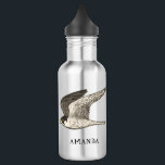 CUSTOMIZE IT Peregrine Falcon Flying Fierce Bird 532 Ml Water Bottle<br><div class="desc">This flying peregrine falcon coloured pencil art adorns all sides of the water bottle,  customise it with your name or initials. Check my shop for more colours and other matching items like tee shirts,  stickers and more!</div>