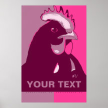 CUSTOMIZE IT Pink Camo Pop Art Chicken Poster