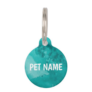 CUSTOMIZE IT Watercolor Teal Green Name Tag ID