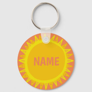CUSTOMIZE IT Yellow Sun Sunshine Name Tag   Key Ring