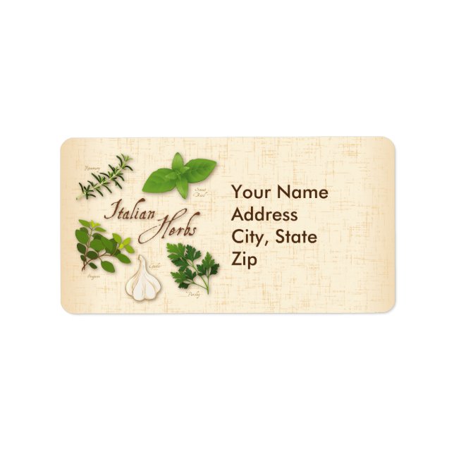 Customize Italian Herbs  Label (Front)