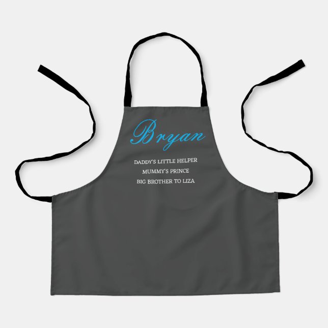 Customize Kids Apron - Daddy, Mummy, Brother (Front)