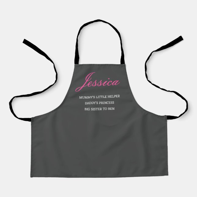 Customize Kids Apron - Mummy, Daddy, Sister (Front)