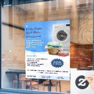 Customize Laundromat Laundry Service Wash and Fold Window Cling