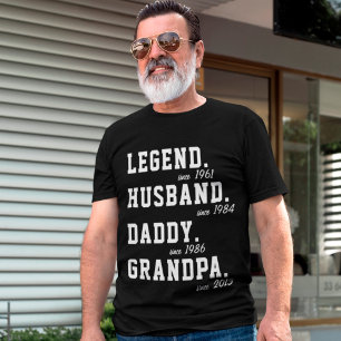 Customize Legend Husband Daddy Grandpa With Years T-Shirt