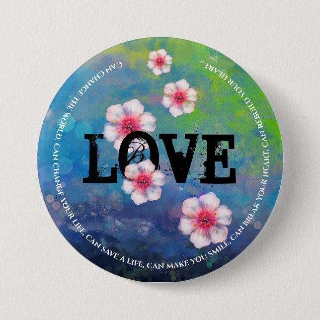 Customize Love with abstract lily pond art  7.5 Cm Round Badge (Front)