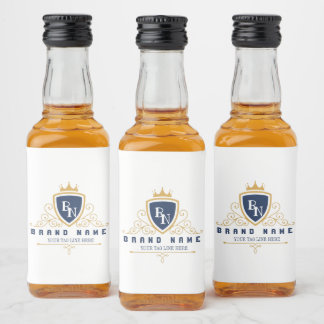 Customize Luxury hotel business or restaurant logo Liquor Bottle Label