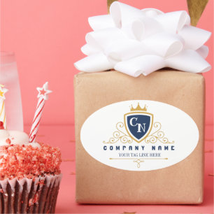 Customize Luxury hotel business or restaurant logo Oval Sticker