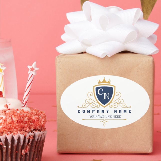 Customize Luxury hotel business or restaurant logo Oval Sticker (Party)