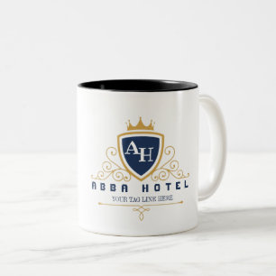 Customize Luxury hotel business or restaurant logo Two-Tone Coffee Mug