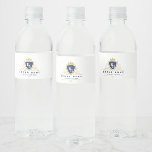 Customize Luxury hotel business or restaurant logo Water Bottle Label