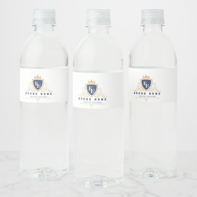 Customize Luxury hotel business or restaurant logo Water Bottle Label (Bottles)