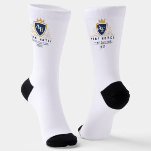 Customize Luxury hotel business orrestaurant logo Socks