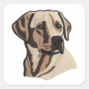 CUSTOMIZE ME Labrador Retriever Embroidered Design Square Sticker
