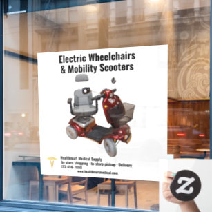 Customize Medical Supply Mobility Scooters Window Cling