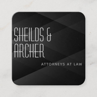 Customize Modern Black Abstract Minimalist Stylish Square Business Card