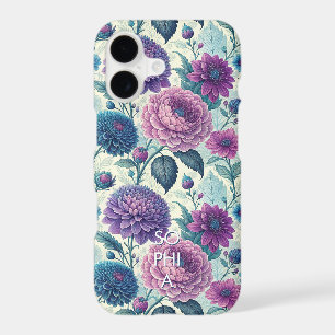 Customize Modern Purple Floral Vintage Dahlia