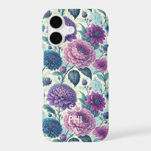 Customize Modern Purple Floral Vintage Dahlia