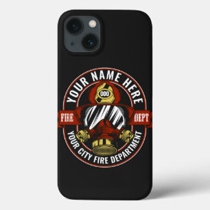 Customize NAME Firefighter Helmet Mask Fire Rescue iPhone 13 Case