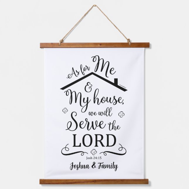 Customize Name Joshua 24:15 Bible verse Hanging Tapestry (Front)