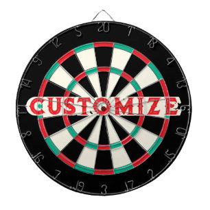 CUSTOMIZE Old Classic Style personalised Red Text Dartboard