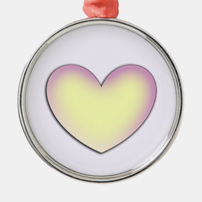 Customize Pastel Heart Metal Tree Decoration (Front)