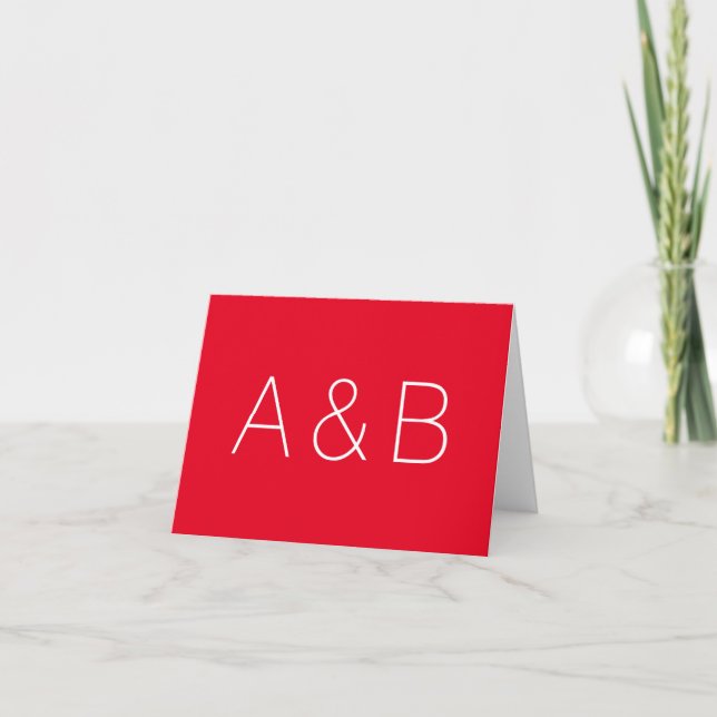 Customize, personalize alphabet initial monogram thank you card (Front)