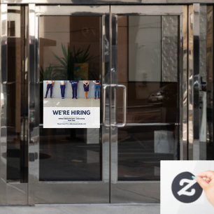Customize Professional Now Hiring Staff Window Cling