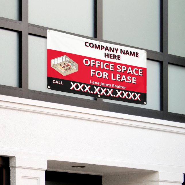 Customize Retail Space For Lease Company Logo Buil Banner (Outside Building)