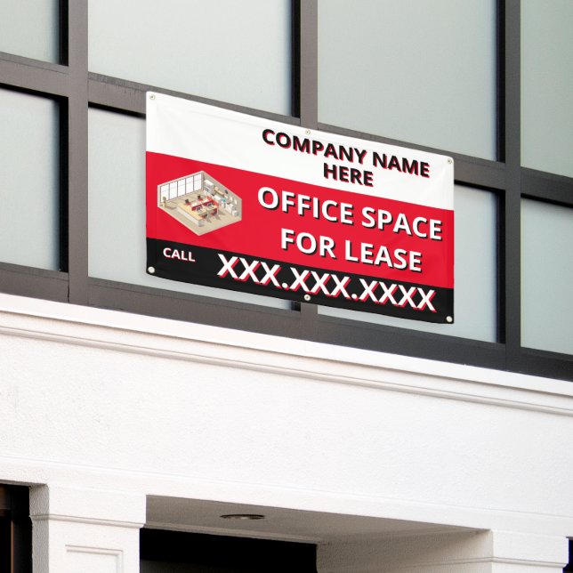 Customize Retail Space For Lease Company Logo Buil Banner (Outside Building)