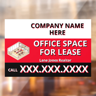 Customize Retail Space For Lease Company Logo Buil Window Cling