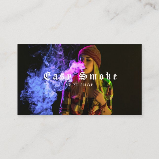 Customize Smoke and Vape Shop Small  Business Card (Front)